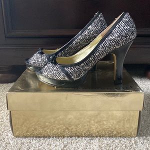 Madden Girl Black Tweed Heels